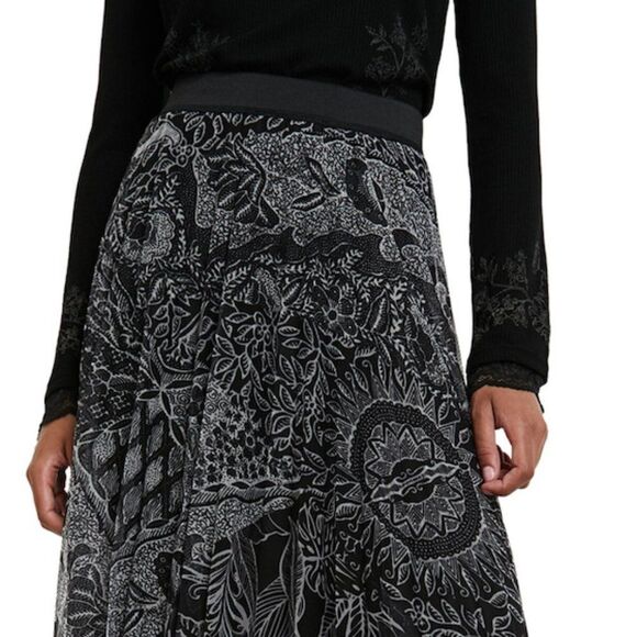 DESIGUAL Women's Fabiola Pleated Midi Skirt - Picture 7 of 14